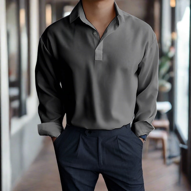 Langarmige Poloshirt Heren – Stijlvolle Poloshirt met Knopsluiting en Comfortabele Pasvorm