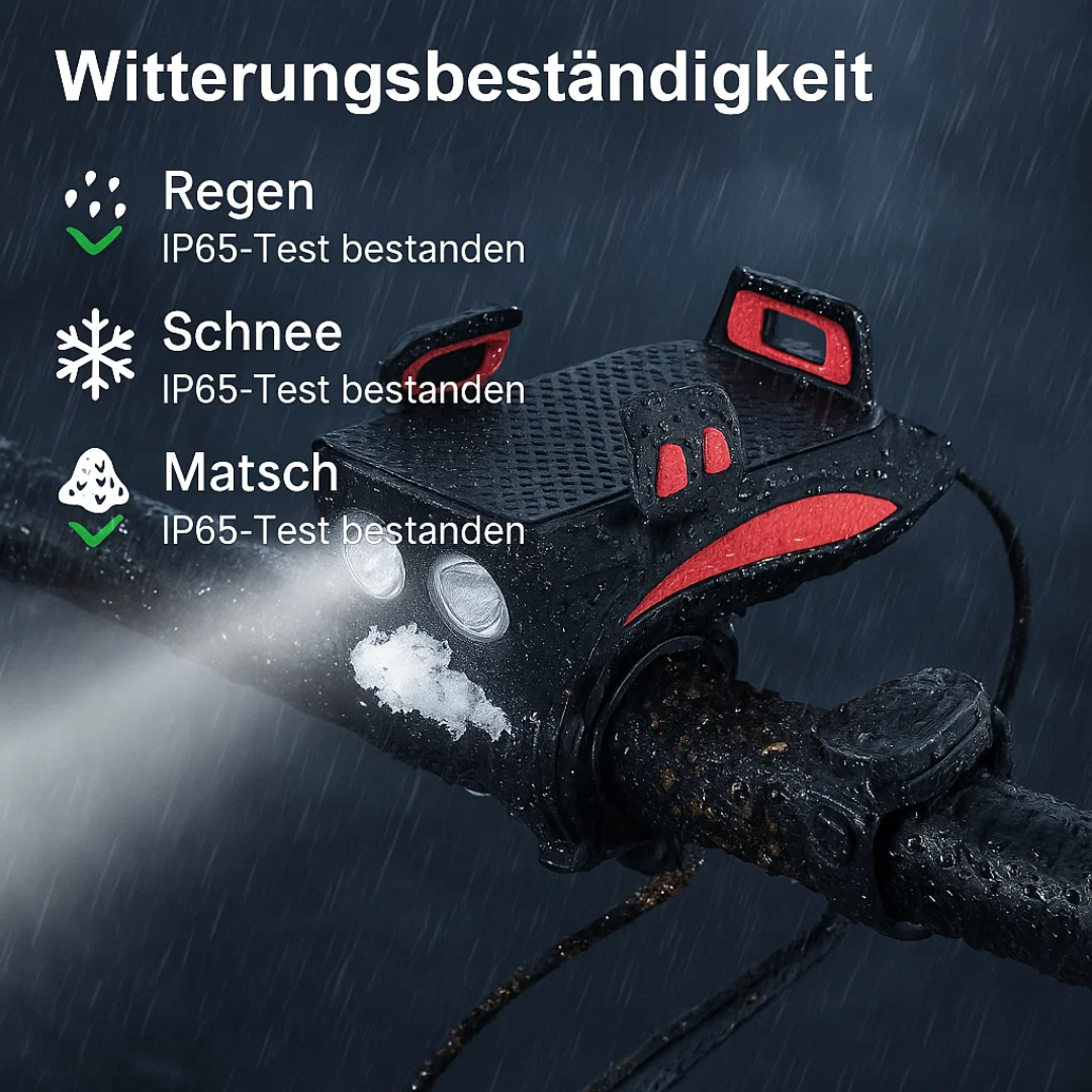 4-in-1 Fietslicht Powerbank 1500 Lumen LED Verlichting