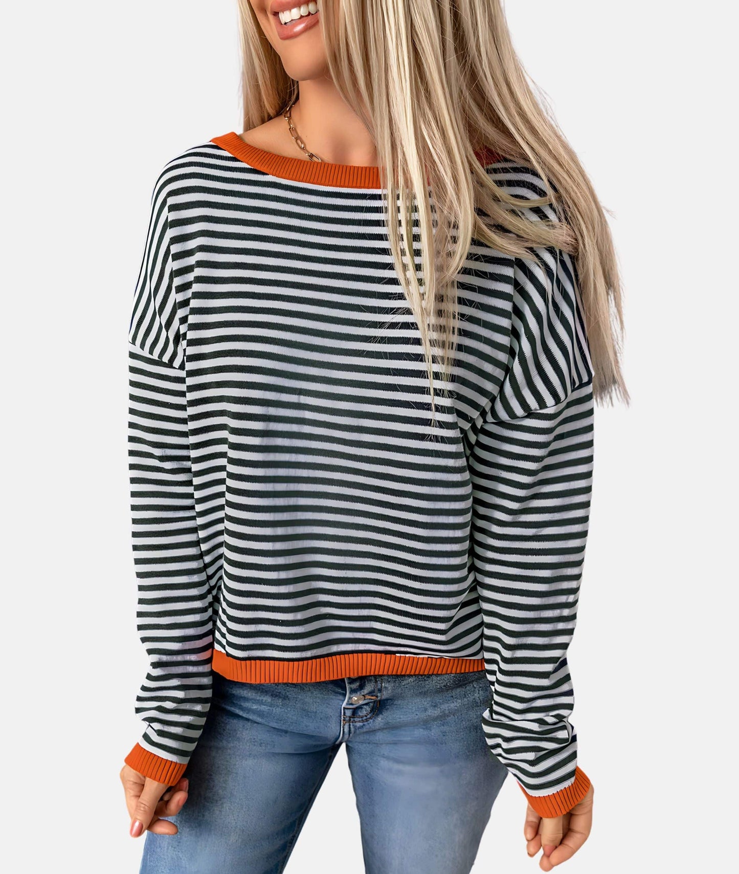 Gestreepte Pullover Dames – Comfortabele Trui met Lange Mouwen en Casual Design