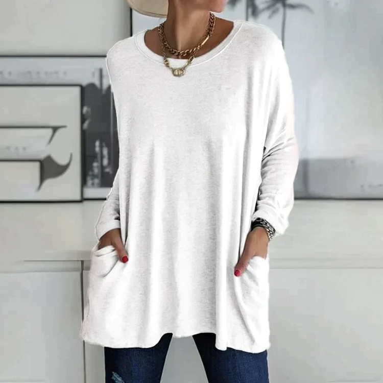 Dames Pullover – Comfortabele trui met voorzakken en casual stijl