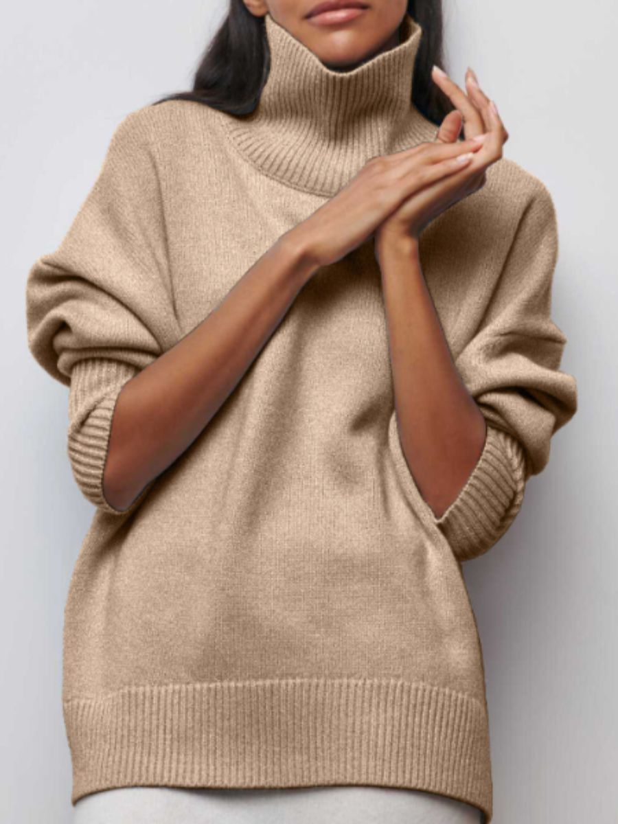 Rollneck trui dames – Warme gebreide trui met lange mouwen en casual stijl