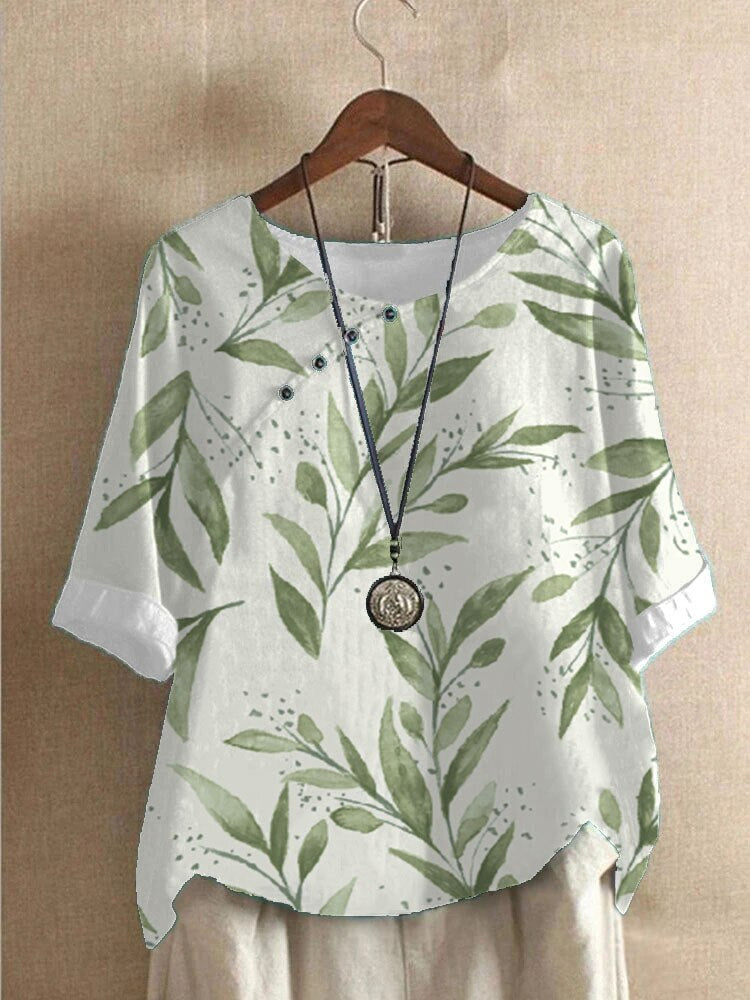 Damesblouse bedrukt – Stijlvolle blouse met korte mouwen en trendy design