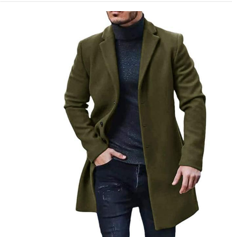 Lange Trenchcoat Heren – Stijlvolle Reverskraag Waterdichte Jas voor Herfst