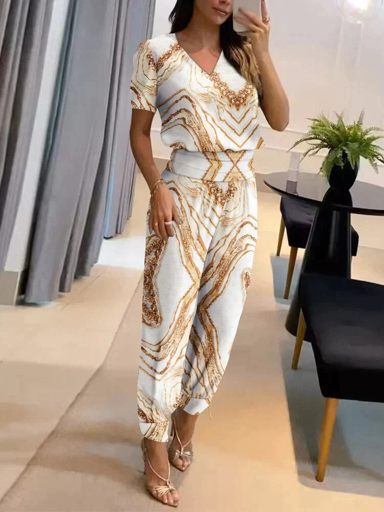 Dames blouse en broek set – Elegante outfit voor casual en feestelijke gelegenheden
