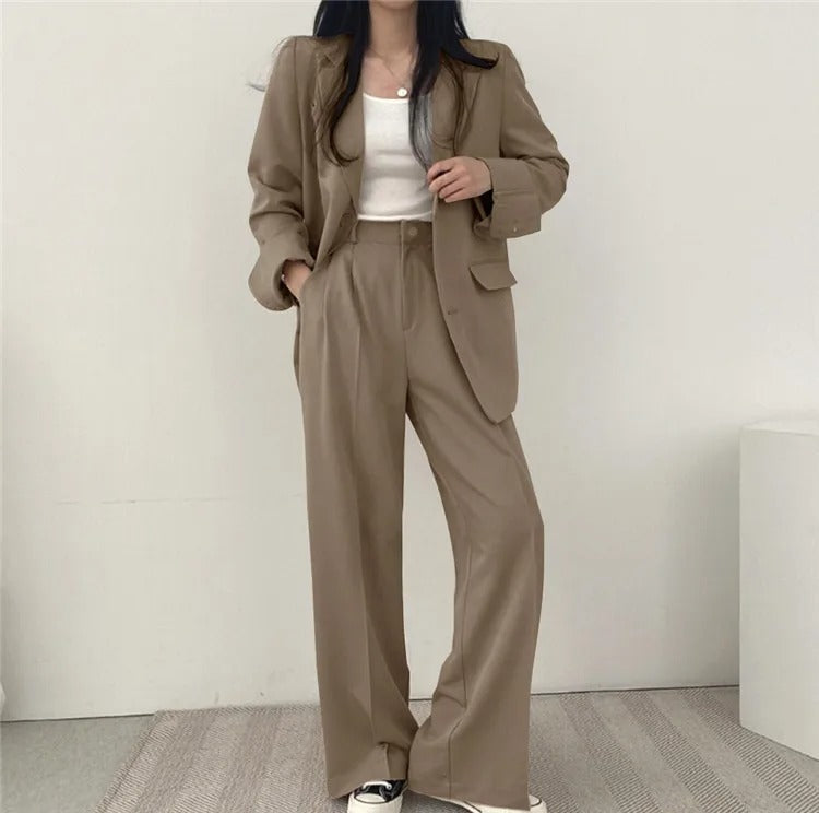 Blazer Dames – Elegante Rechte Broek voor Kantoor en Feestelijke Gelegenheden