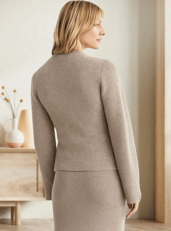 Dames strikjack met knopen en zakken – Elegante damesjas voor casual en feestelijke gelegenheden