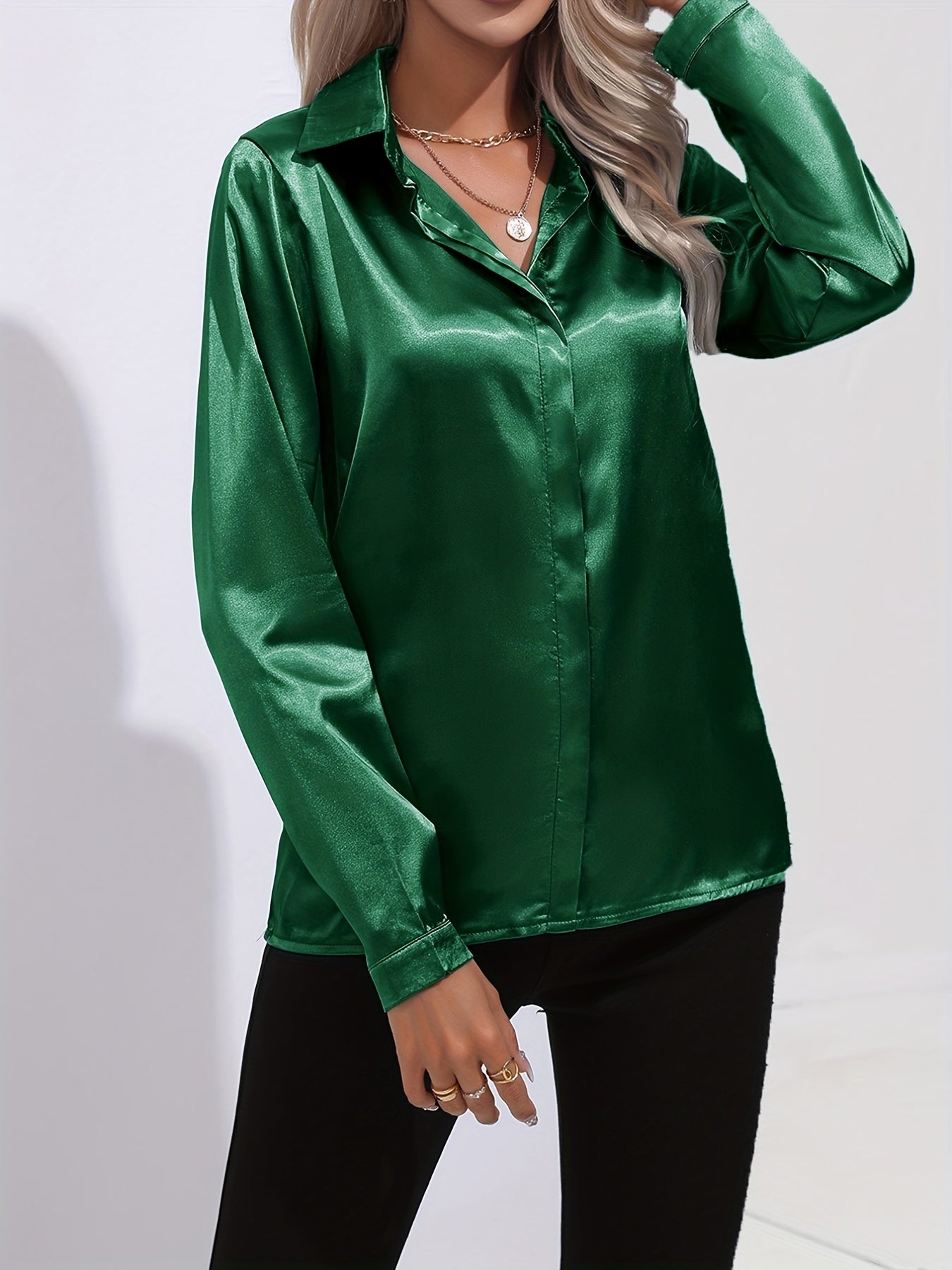 Lange mouwen blouse dames – Elegante blouse met comfortabele pasvorm en stijlvol design