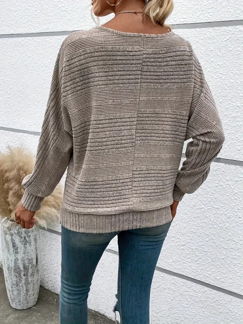Casual trui dames – Vleermuismouwen trui van zachte stof voor dagelijks gebruik