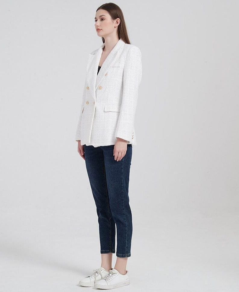 Dubbelrijige Blazer Dames – Elegante Blazer voor Feestelijke Gelegenheden