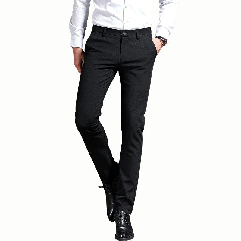 Elastische Pakbroek Heren – Hoge Taille, Comfortabele en Stijlvolle Broek voor Casual en Formele Gelegenheden