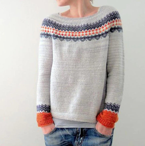Retro Dames Pullover – Comfortabele en Stijlvolle Trui voor Herfst