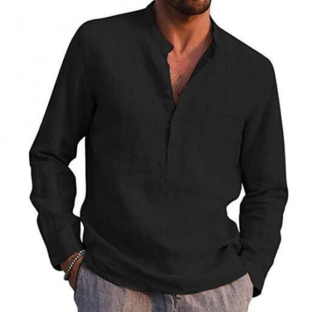 Langarmig Shirt Heren – Casual Shirt met Borstzak en Comfortabele Pasvorm