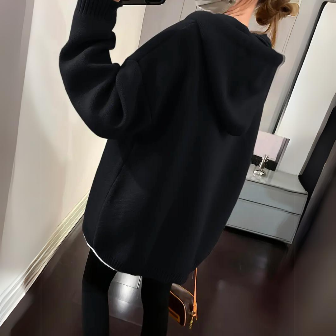 Hoodie Dames Overmaat – Bedrukte Smiley-Hoodie van Katoen voor Comfort
