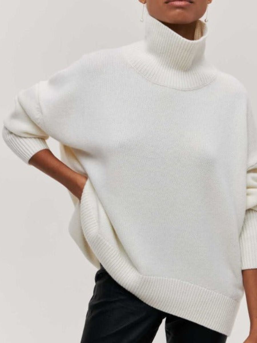 Rollneck trui dames – Warme gebreide trui met lange mouwen en casual stijl