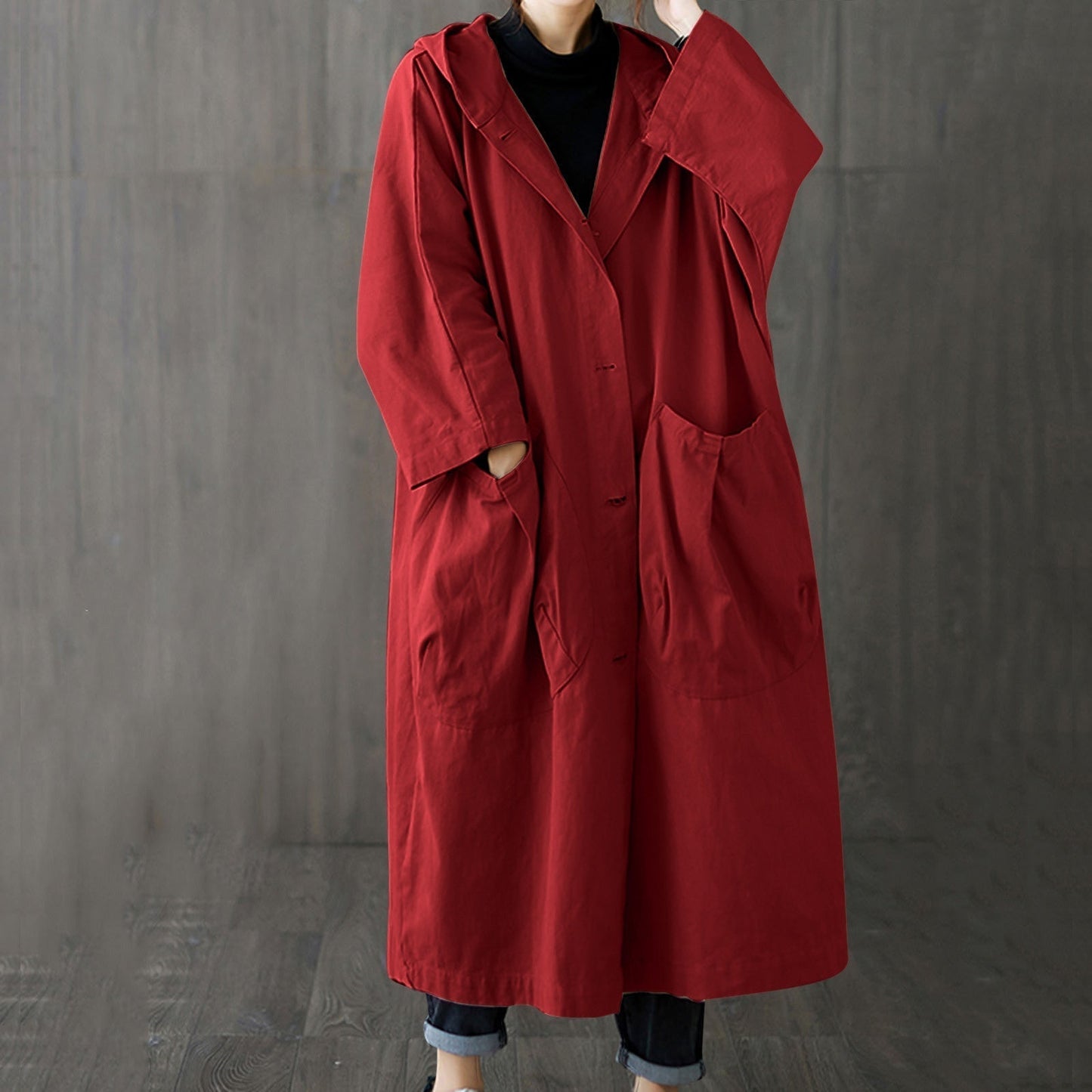 Trenchcoat dames – Elegante trenchcoat met zakken voor herfst en winter