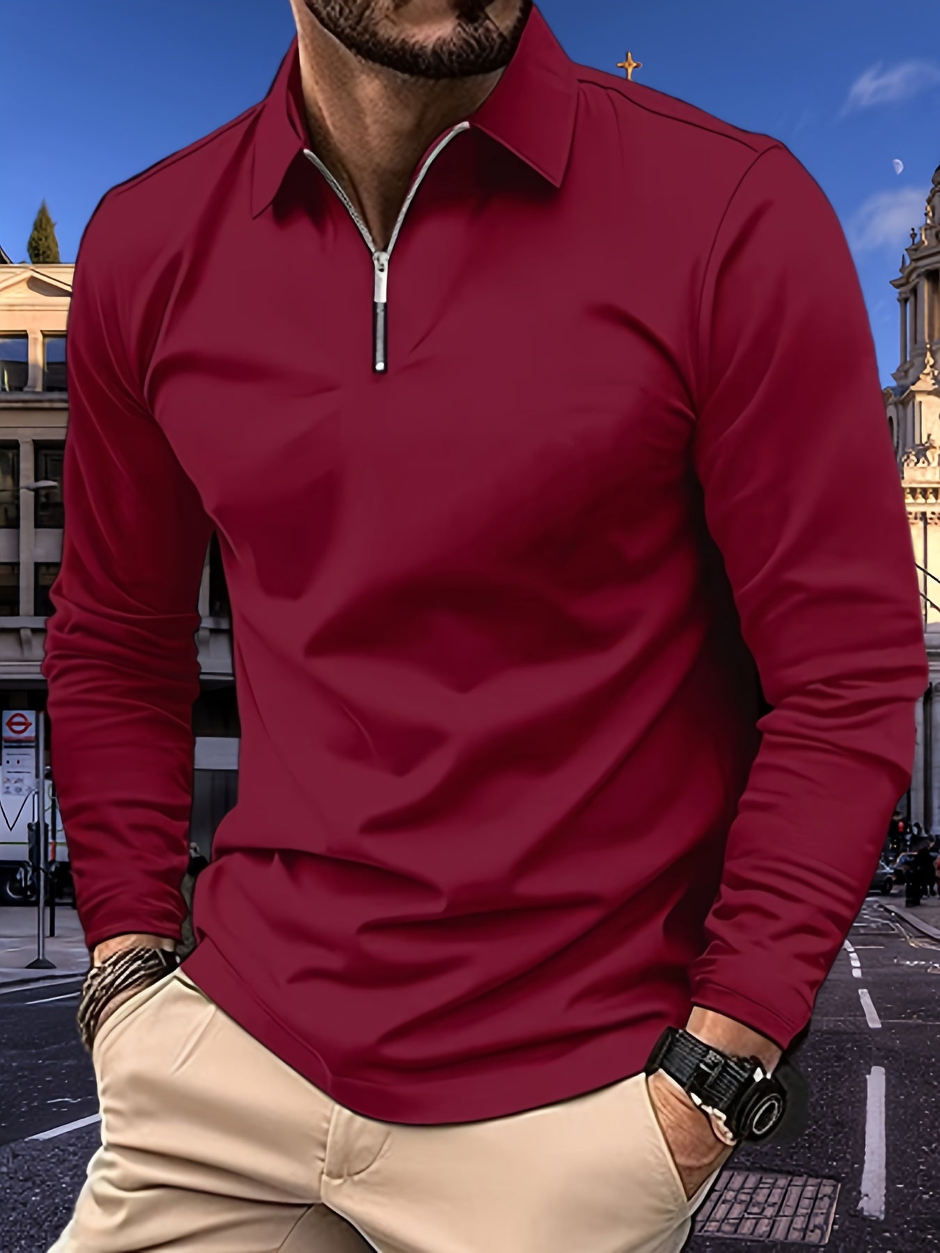 T-shirt heren – Comfortabele en stijlvolle Rits T-shirt van katoen voor dagelijks gebruik