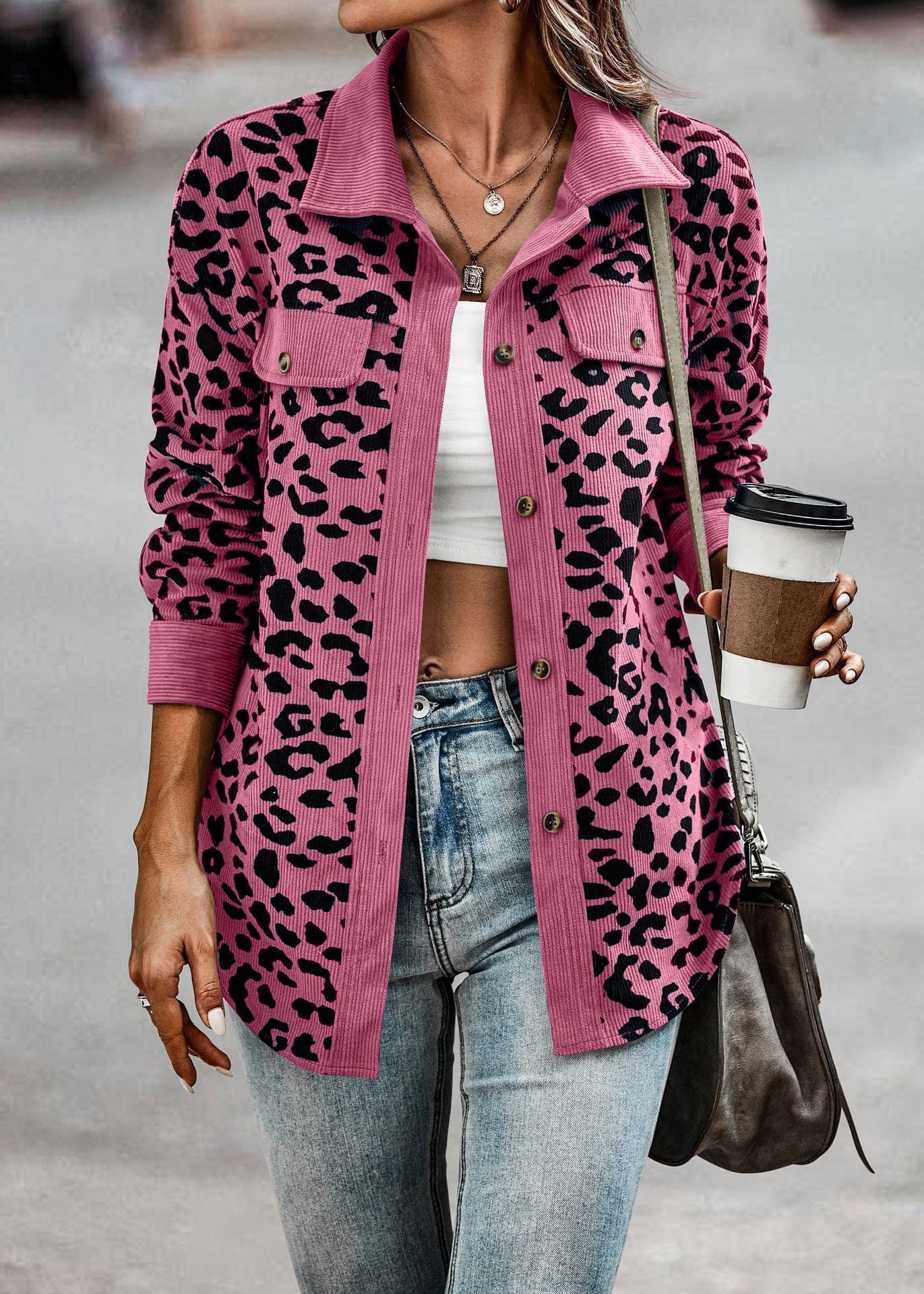 Dames Leopardenjacke – Trendy Damesjas met Luipaardprint voor Casual en Feest