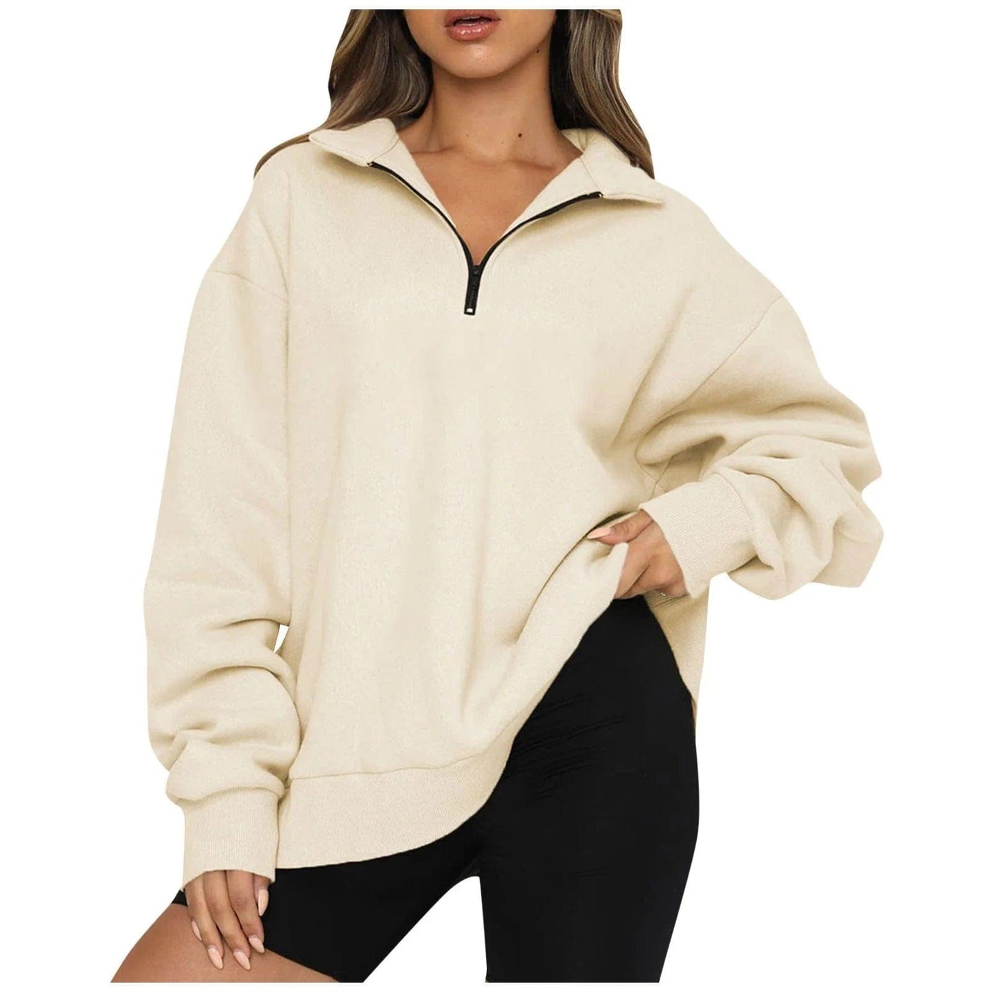 Casual Dames Trui - Zip-up Trui van Ademend Katoen voor Elke Gelegenheid