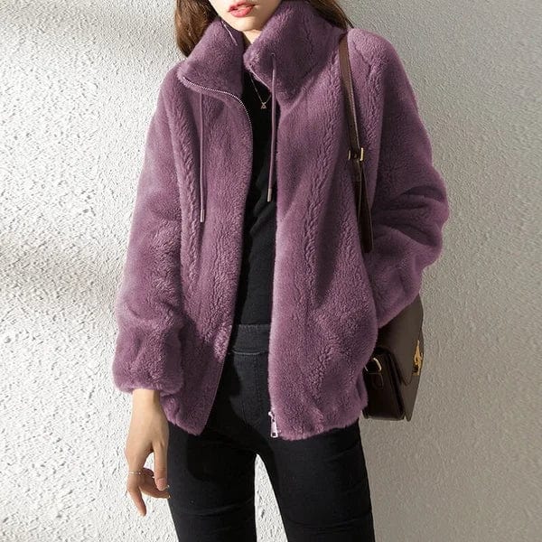 Damesjack met hoge kraag – Trendy ritssluiting en warm materiaal voor casual stijl