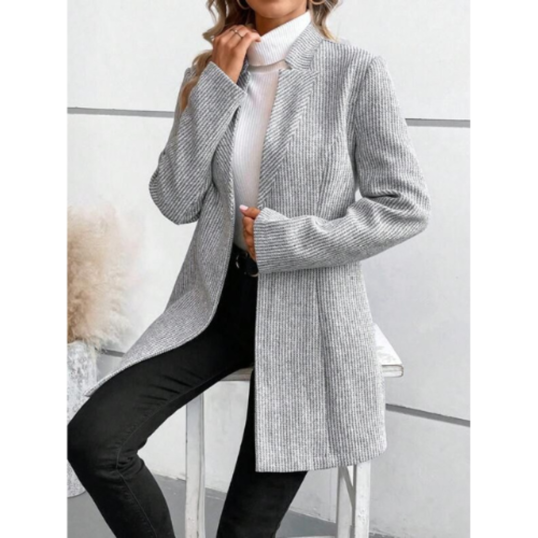 Lange Dames Winterblazer – Elegante warme blazer voor dames met stijlvolle snit