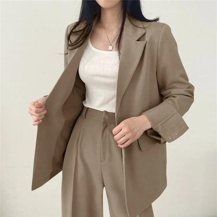 Blazer Dames – Elegante Rechte Broek voor Kantoor en Feestelijke Gelegenheden