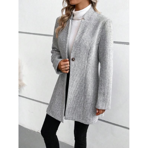 Lange Dames Winterblazer – Elegante warme blazer voor dames met stijlvolle snit