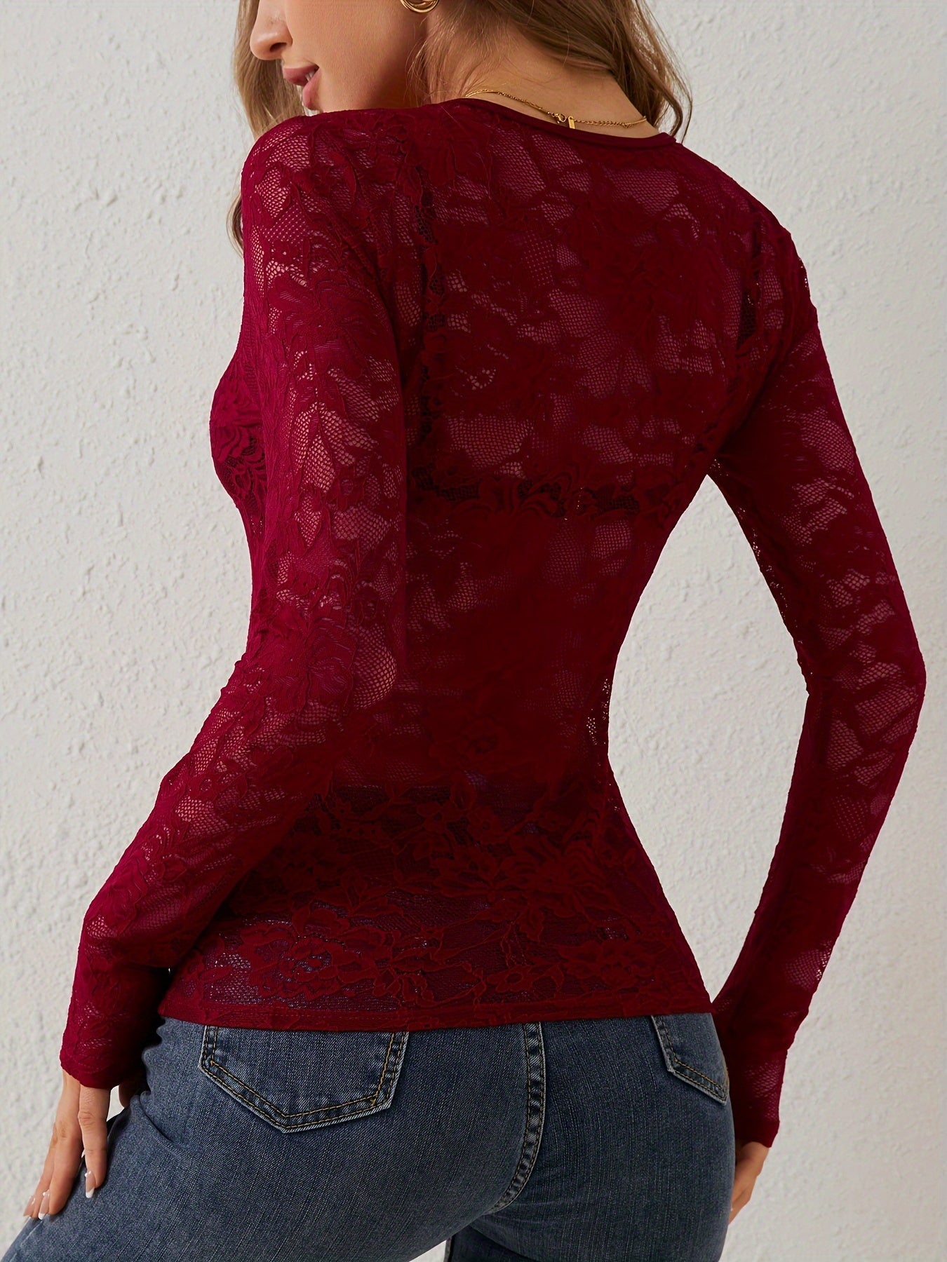 Kanten top dames – Elegante kanten blouse met verstelbare schouderbanden