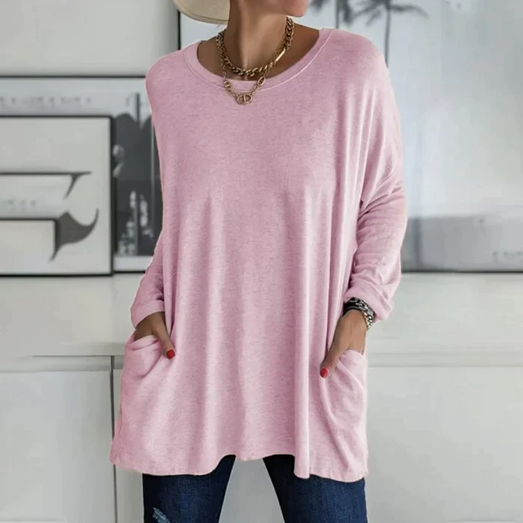 Dames Pullover – Comfortabele trui met voorzakken en casual stijl