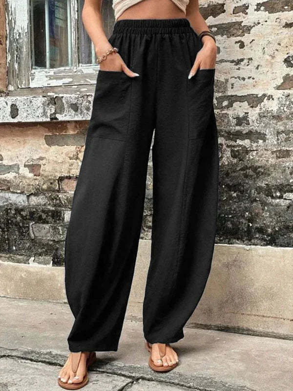 Stijlvolle Damesbroeken – Elegante Broeken van Katoen met Hoge Taille