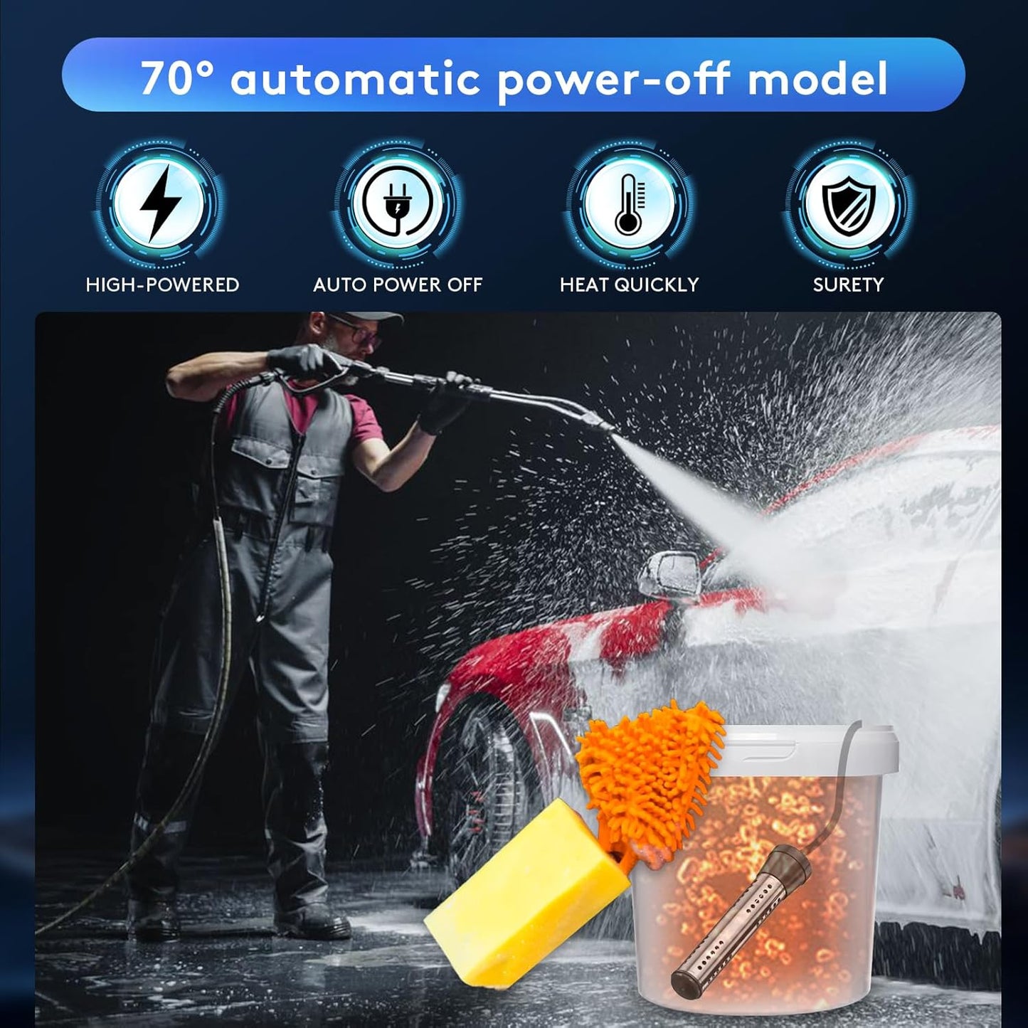 Dompelwaterverwarmer Elektrische Emmerverwarmer 2000W Thermostaat