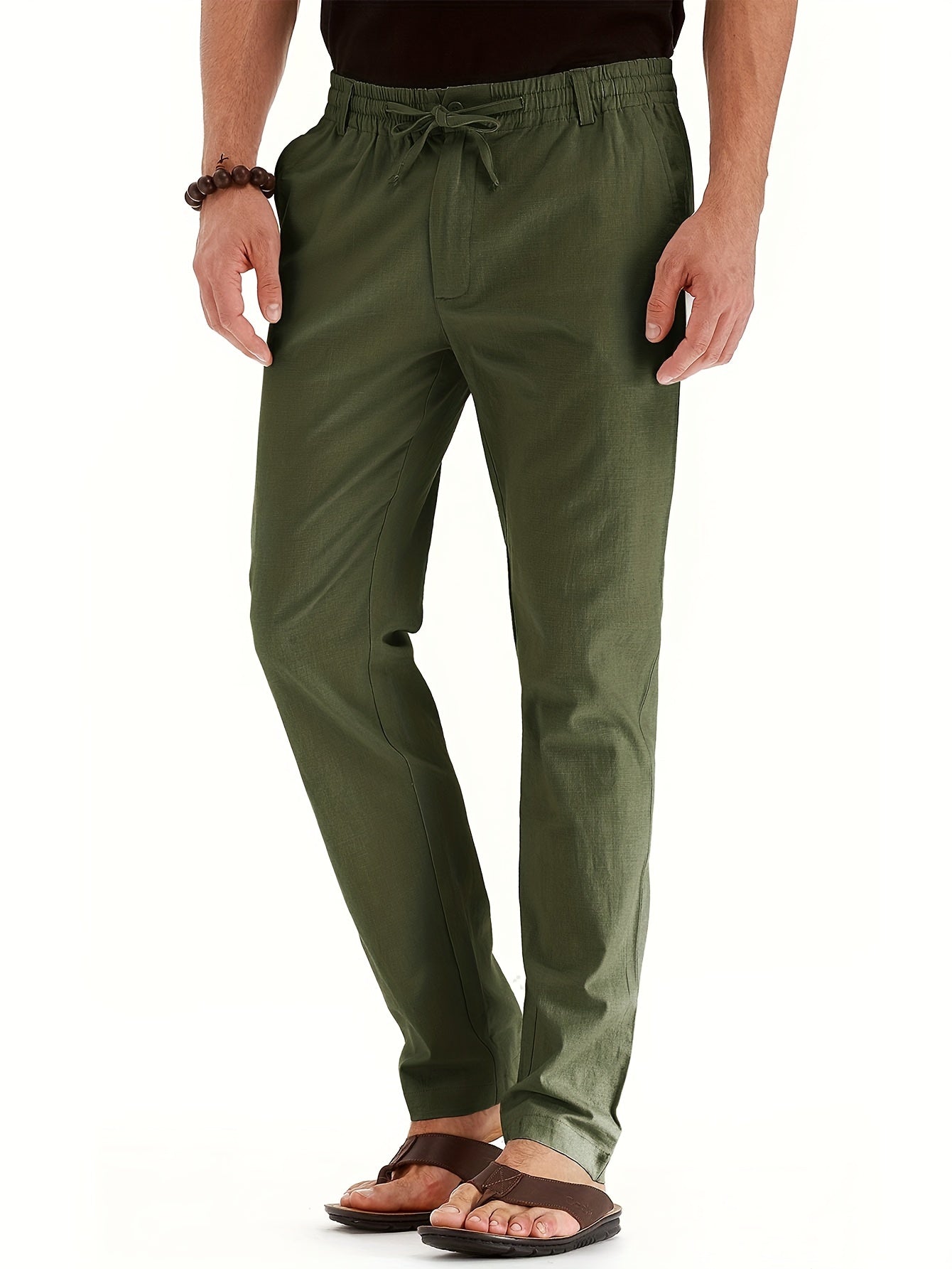 Heren broek met trekkoord – Comfortabele casual broek voor heren, katoen, slim fit