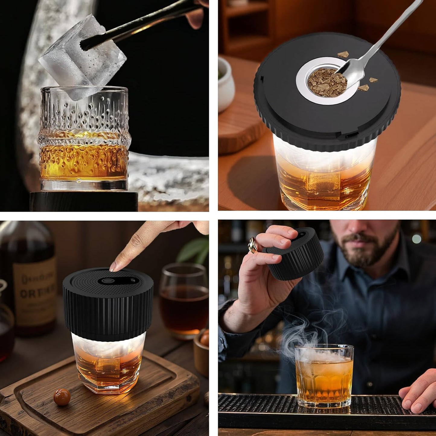 Elektrische Rookkit voor Whiskey met Aansteker en Houtsnippers