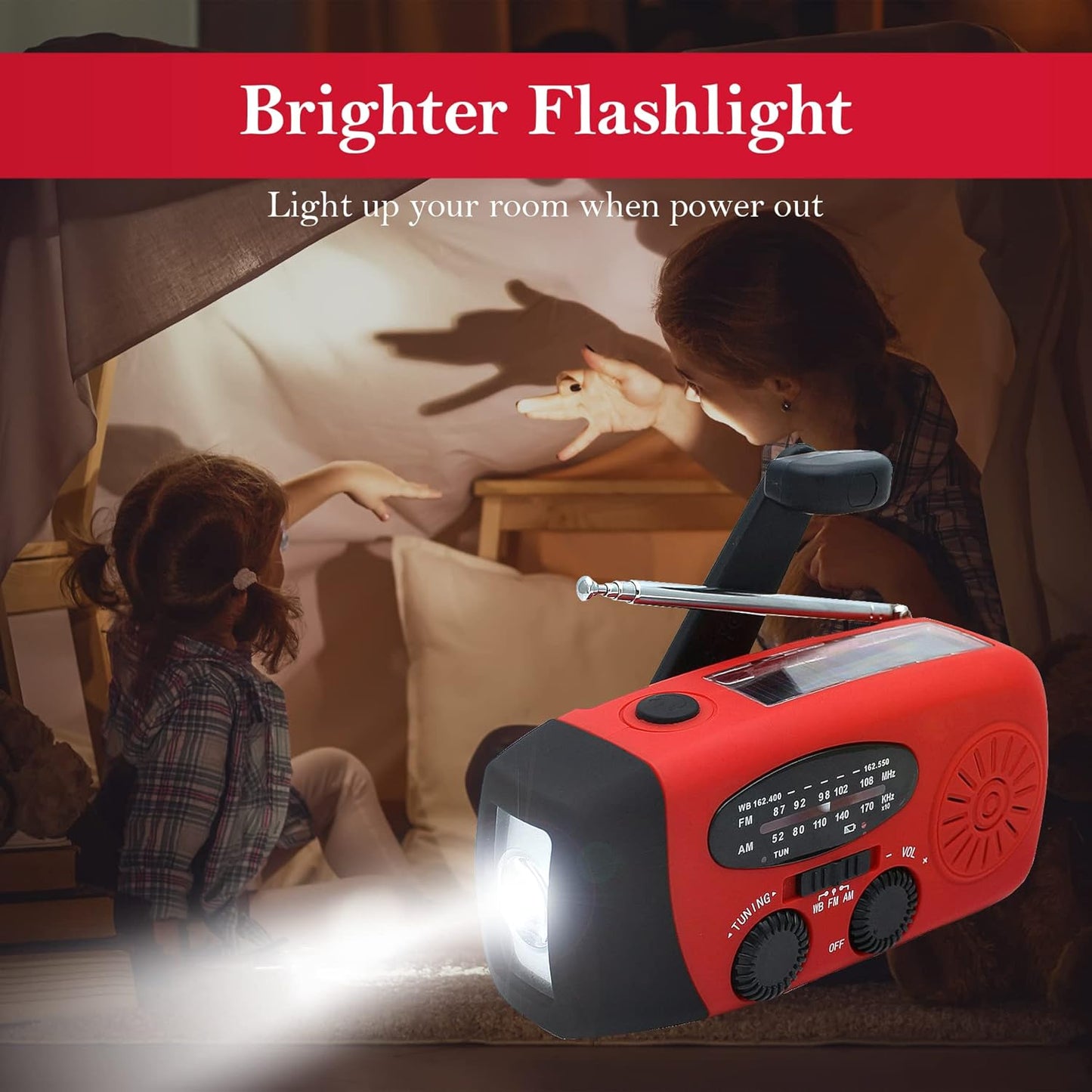 Handcrank Radio LED Zaklamp AM FM NOAA Weer Radio