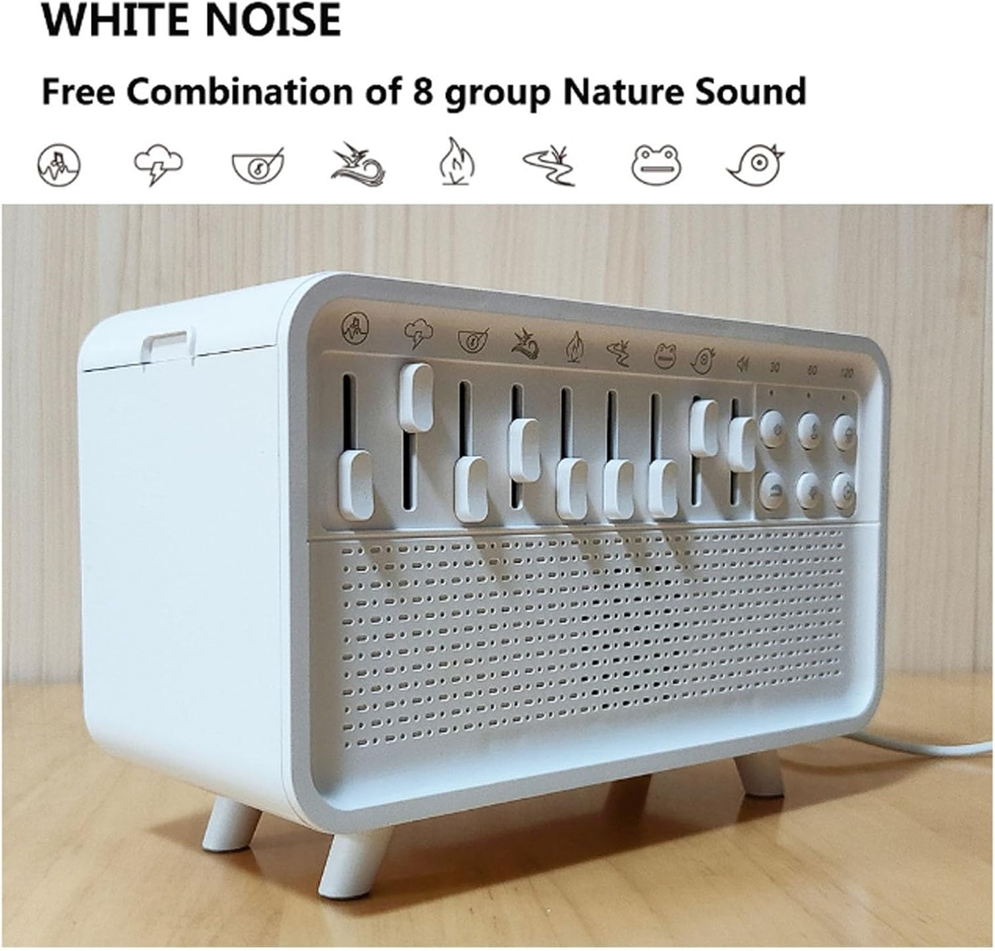 Witte Ruis Machine Luchtbevochtiger Geluidsmachine Diffuser Bluetooth