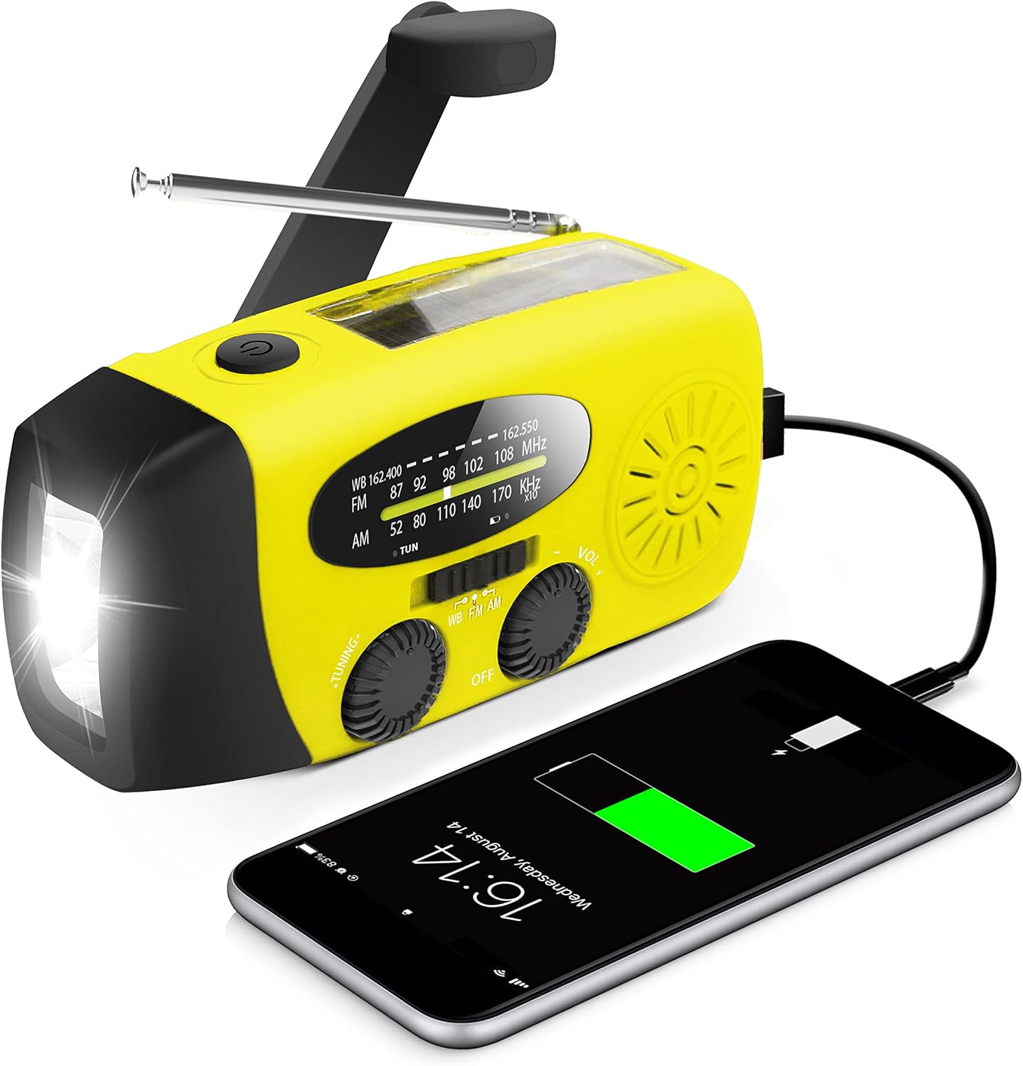 Handcrank Radio LED Zaklamp AM FM NOAA Weer Radio