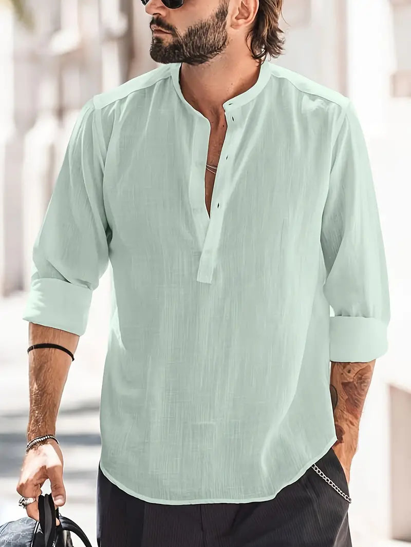 Langarmig Shirt Heren – Comfortabel T-shirt met Lange Mouwen voor Casual en Formeel Gebruik