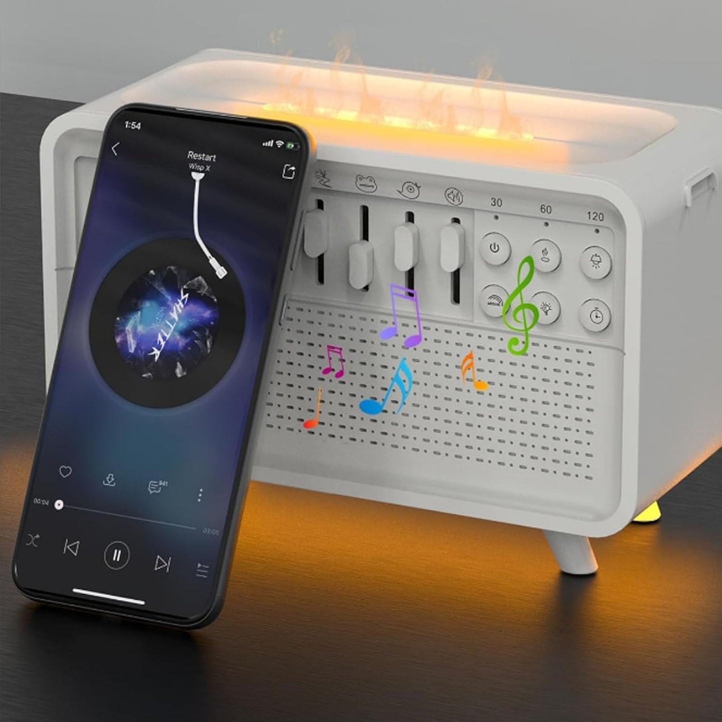 Witte Ruis Machine Luchtbevochtiger Geluidsmachine Diffuser Bluetooth