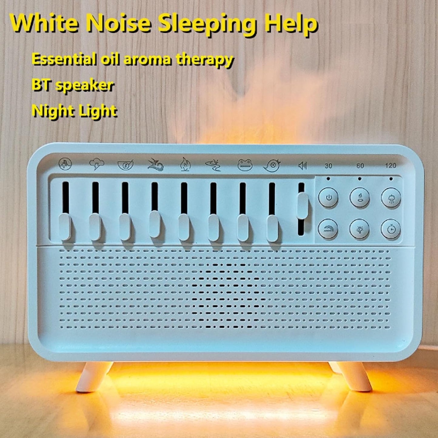 Witte Ruis Machine Luchtbevochtiger Geluidsmachine Diffuser Bluetooth