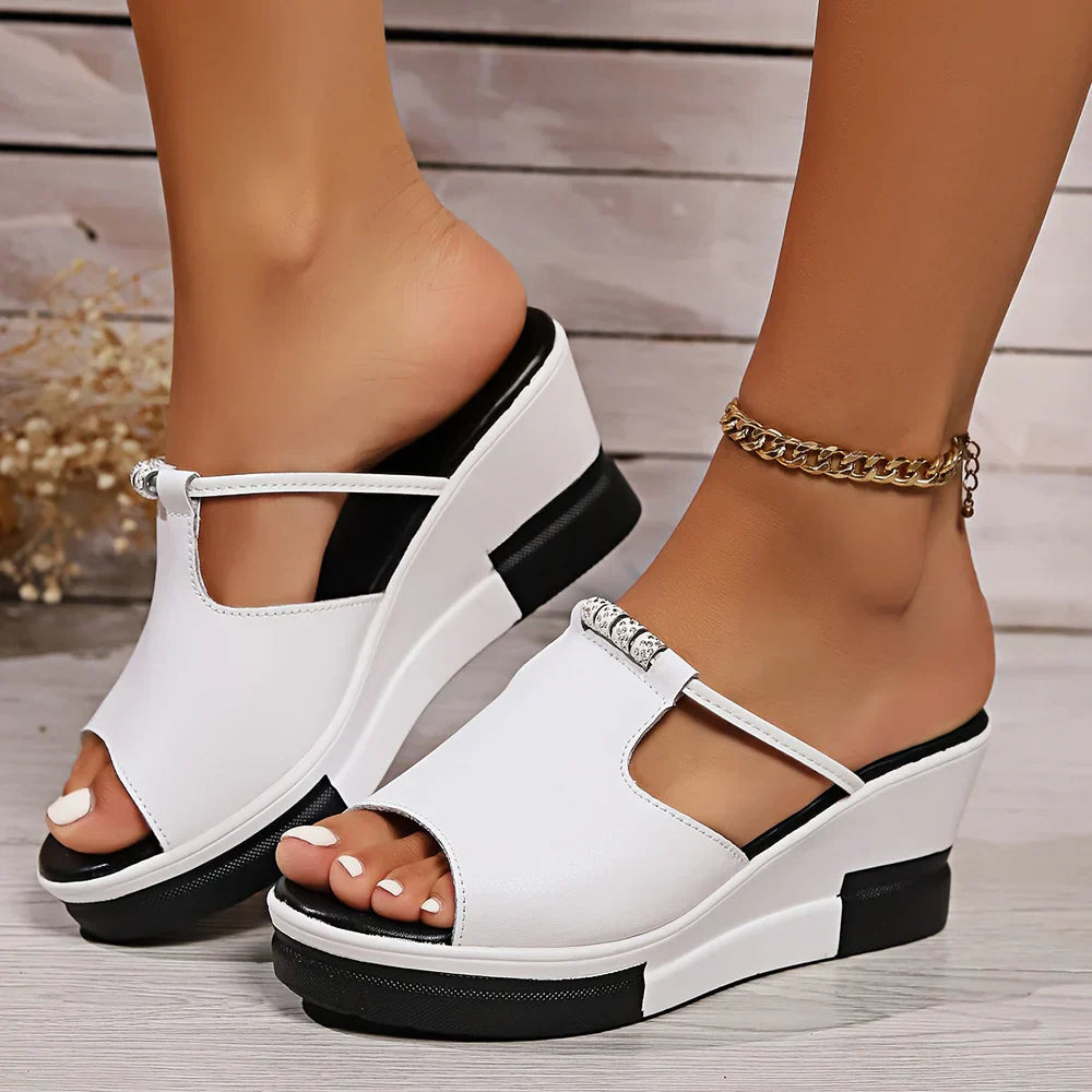Hakken Sandalen Dames - Open Ontwerp - Gladde Synthetische Casual Schoenen