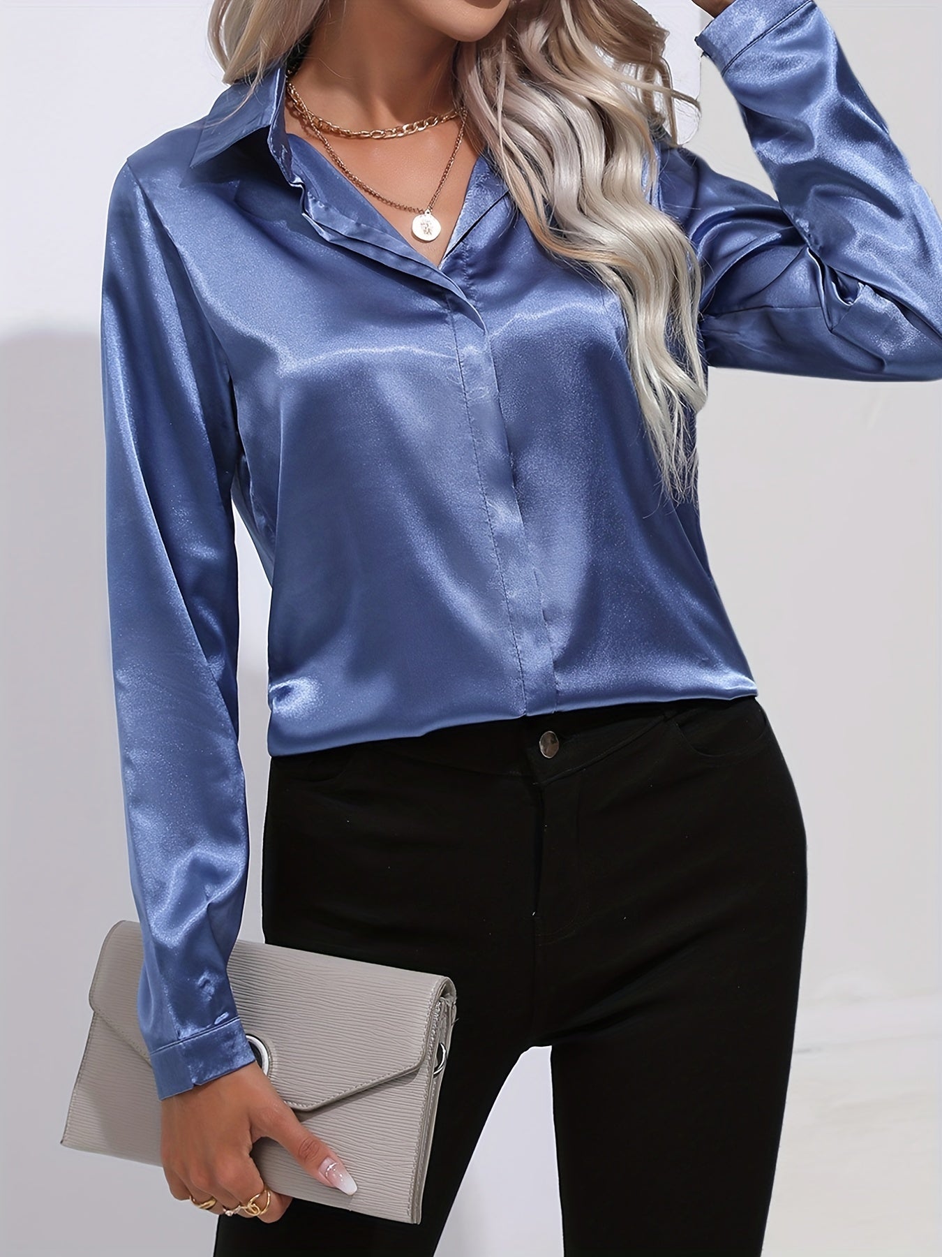 Lange mouwen blouse dames – Elegante blouse met comfortabele pasvorm en stijlvol design