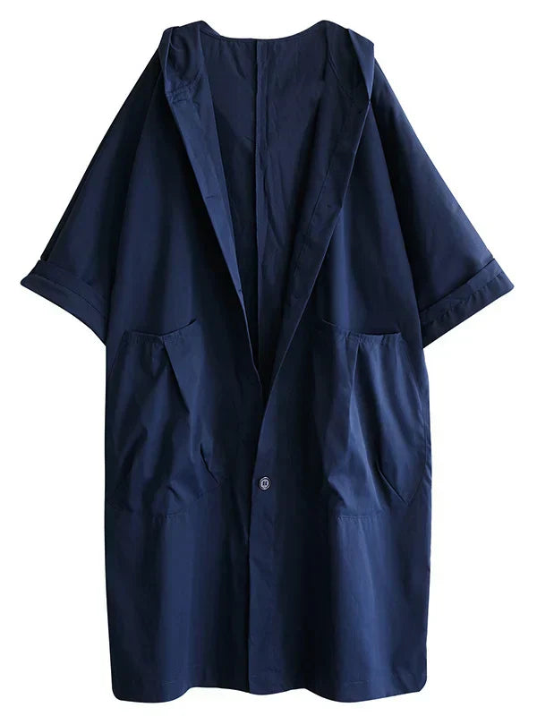 Trenchcoat Dames met Kapuze – Stijlvolle Waterdichte Lange Jas voor Herfst