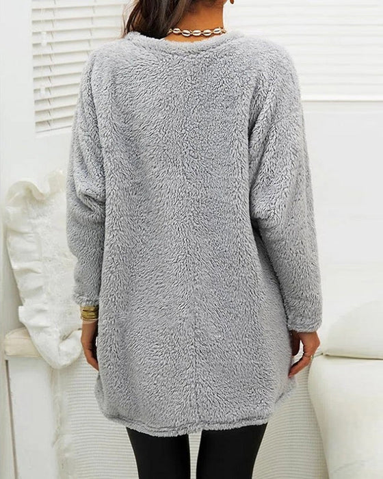 Damestrui Middellang met Zakken – Comfortabele Trui voor Herfst en Winter