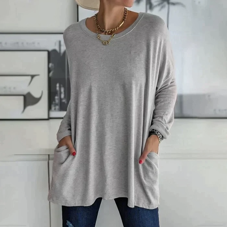 Dames Pullover – Comfortabele trui met voorzakken en casual stijl