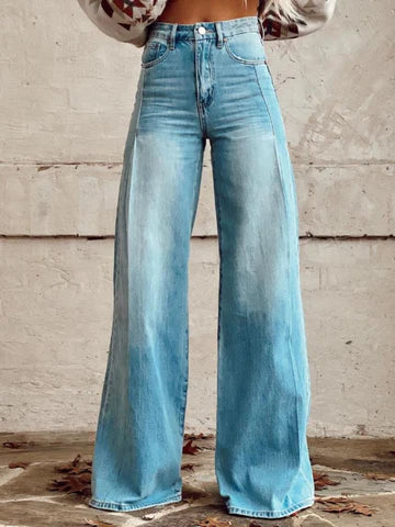 Broek Vintage Elegante – Stijlvolle damesbroek met hoge taille en wijde pijpen