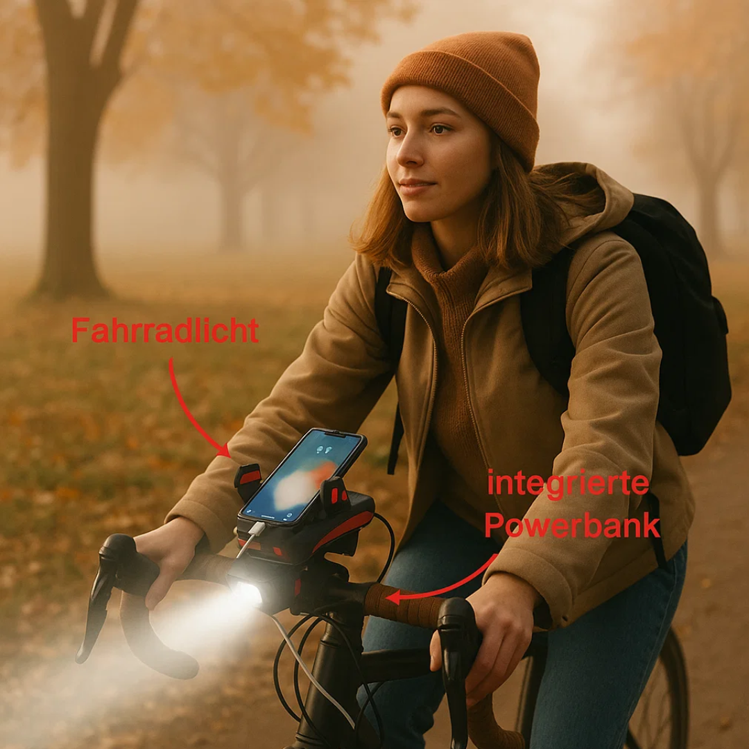 4-in-1 Fietslicht Powerbank 1500 Lumen LED Verlichting