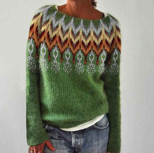 Retro Dames Pullover – Comfortabele en Stijlvolle Trui voor Herfst