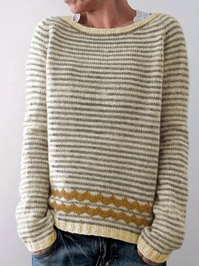 Gestreepte Trui Dames – Comfortabele Trui met Lange Mouwen en Casual Design