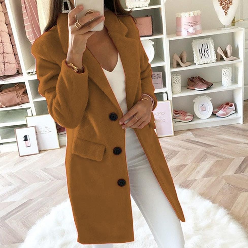 Lange jas dames – Elegante trenchcoat met ceintuur voor herfst en winter