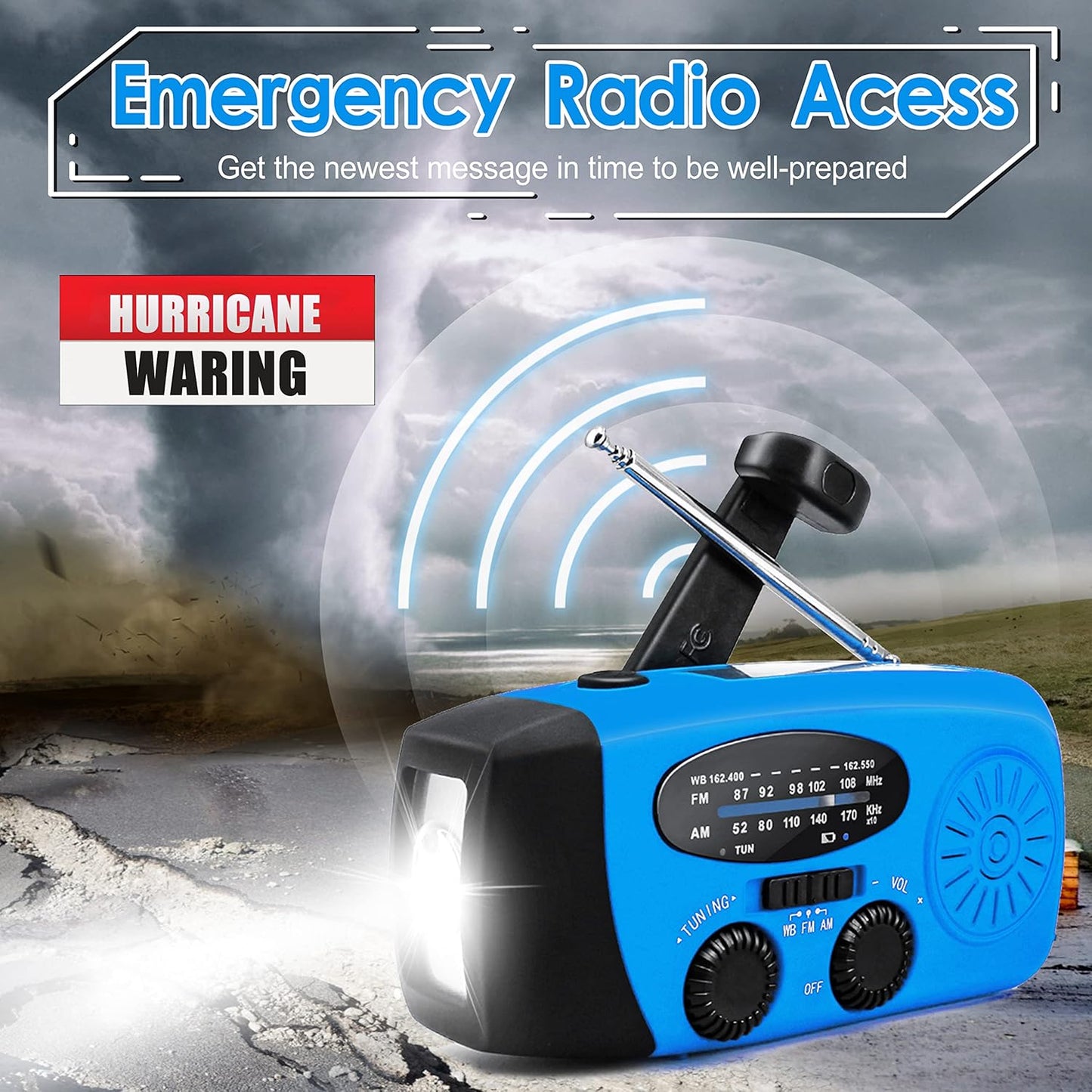 Handcrank Radio LED Zaklamp AM FM NOAA Weer Radio