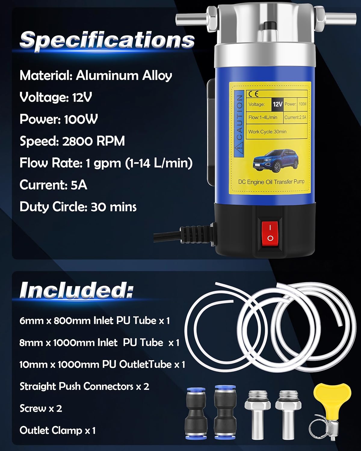 12V Olie Extractor Pomp Zelfaanzuigend voor Motor Versnellingsbakolie